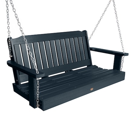 Highwood Usa Lehigh Porch Swing 4ft Outdoor Furniture for Patio, Backyard, Garden AD-PORL2-FBE